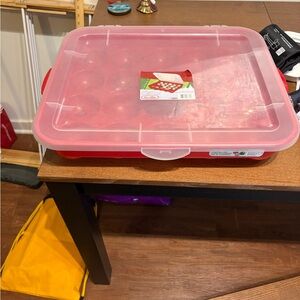 Red Plastic ornament holder